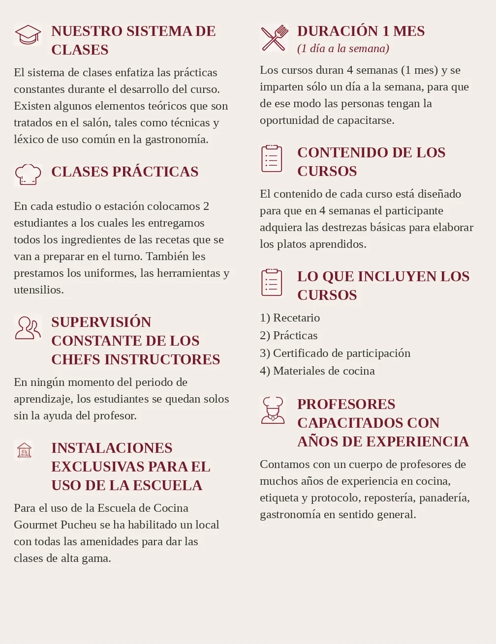 Repostería #2 — información del curso